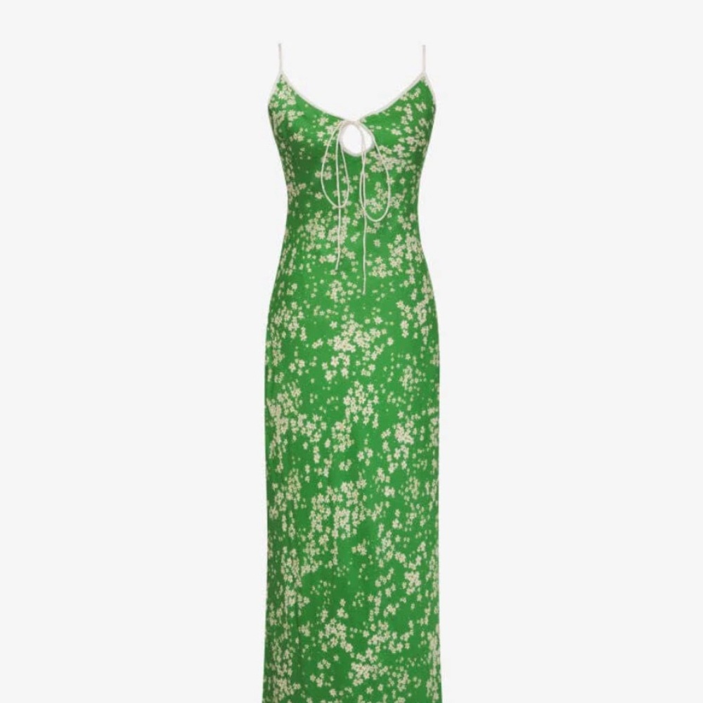 Rumored Green Floral Maxi Dress